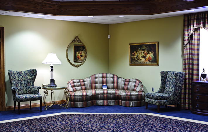 Lounge and sitting area at B.J. Meyer Sons Funeral Home, Bridgetown